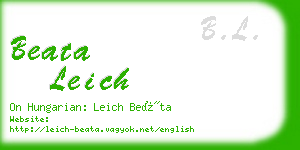 beata leich business card